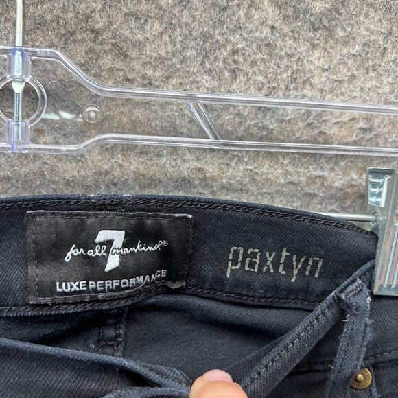 7 For All Mankind Jeans Mens 38 Black Paxtyn Luxe Performance Skinny Fit - Picture 6 of 13